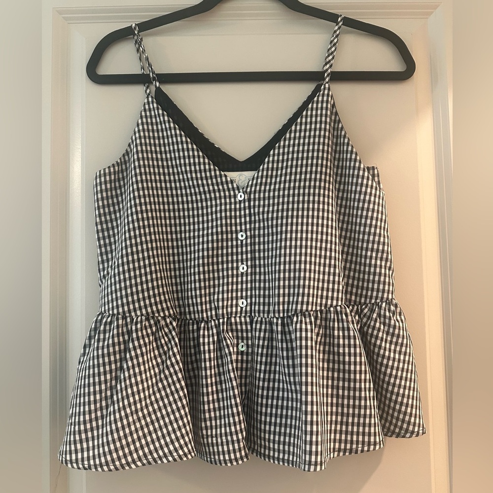 GINGHAM SPAGHETTI STRAP TOP
